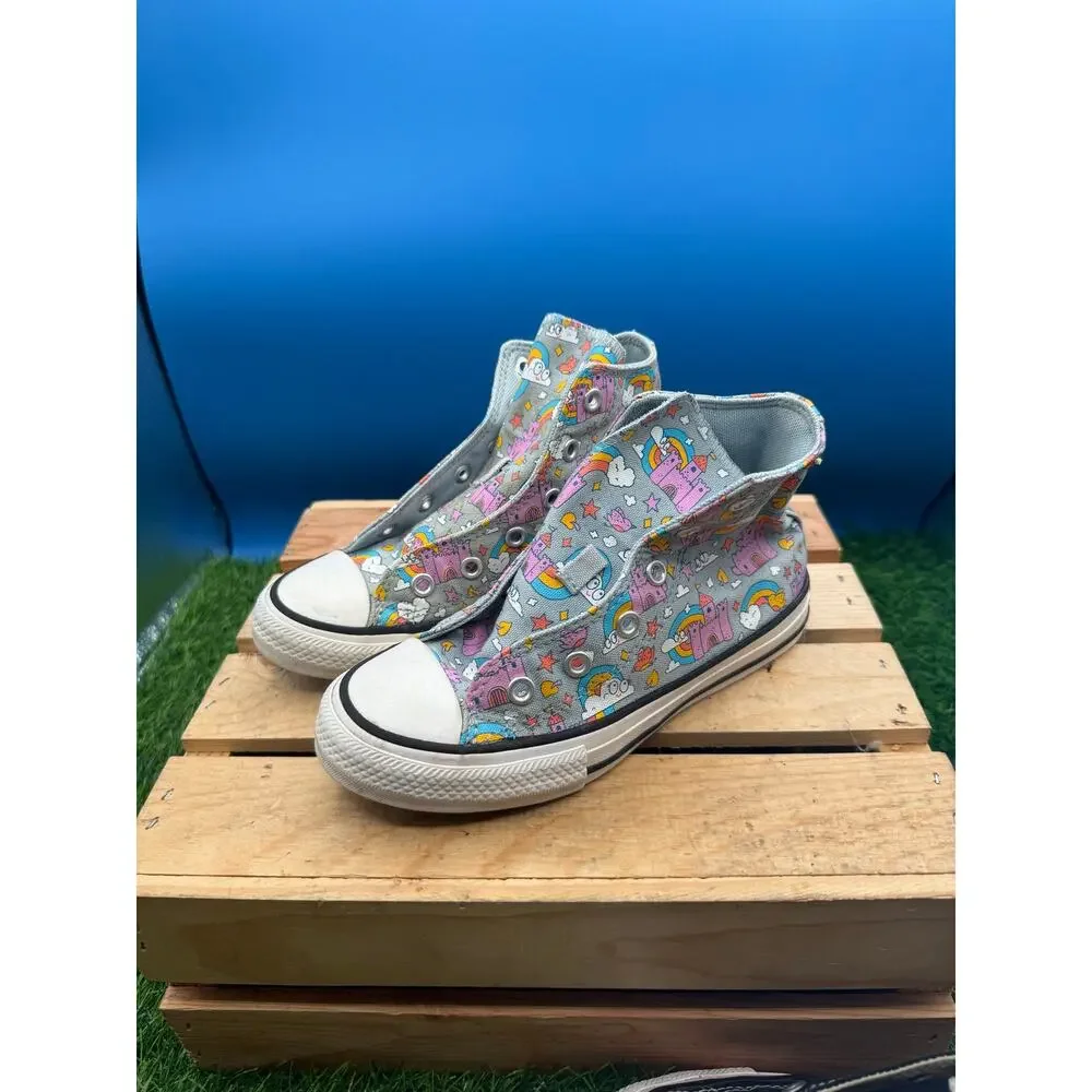 Converse Chuck Taylor All Star Youth Size 13 Shoes - Lot Black & Castle Rainbow